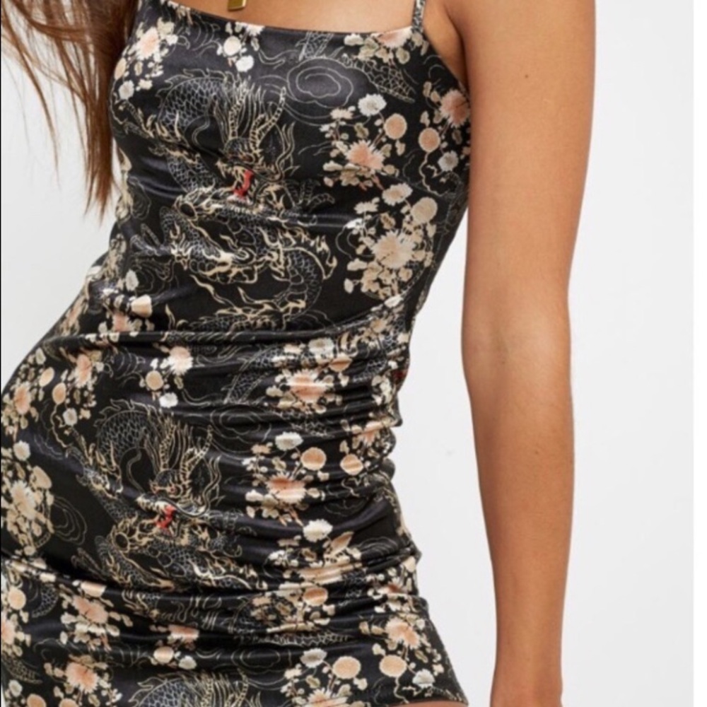 urban satin printed mini dress
